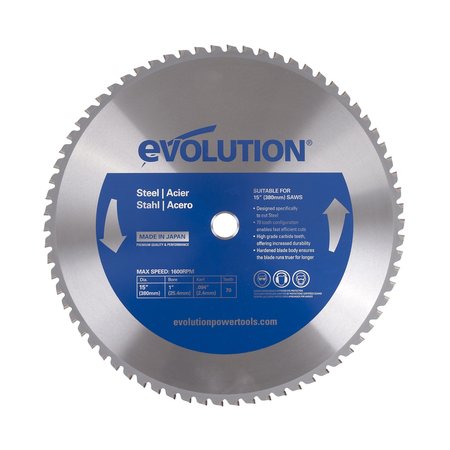 Evolution 15" Mild Steel Cutting Blade, 1" Arbor 15BLADEST